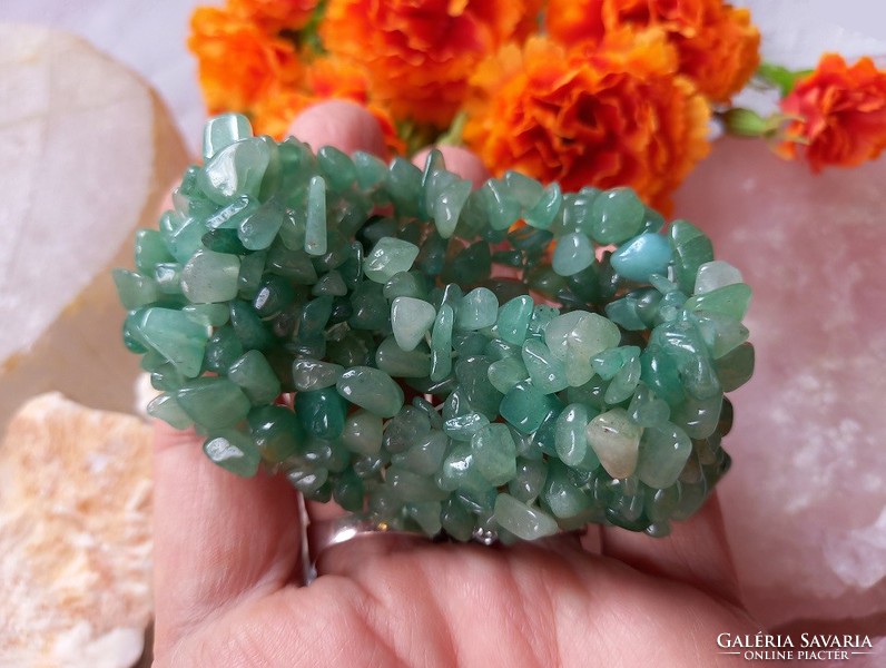 Real term. Aventurine bracelet chips made of mesh, quality piece