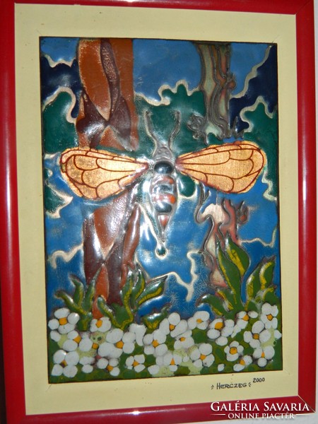 Pillangó - tűzzománc falikép