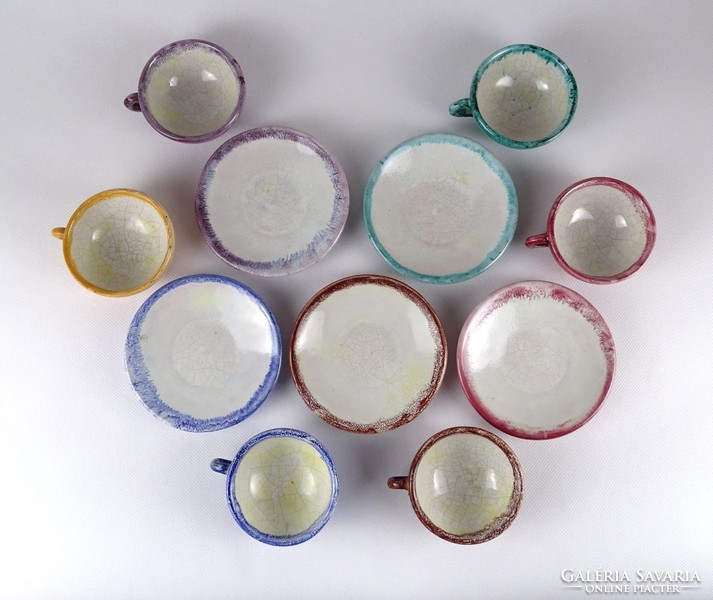 1I177 old marked six personal ceramic coffee cup set