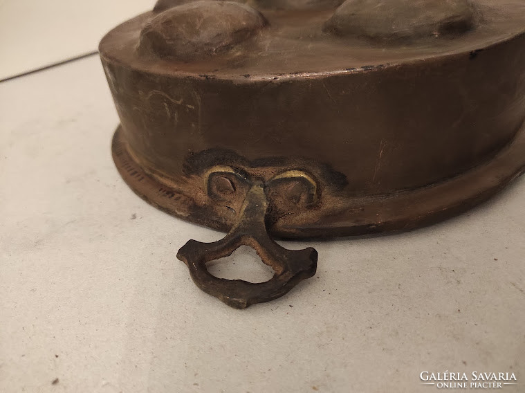 Antique Patinated Kitchen Utensil Tinned Copper Tarkedli Oven Cast Brass Handle 907 5335