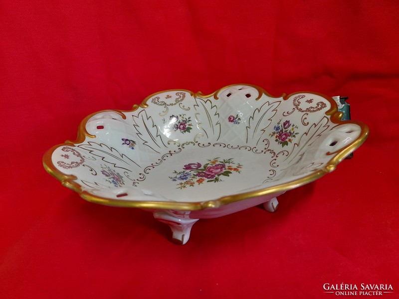 German germany reichenbach openwork porcelain serving bowl, centerpiece. 28 Cm.