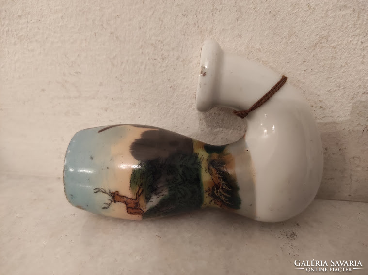 Antique porcelain pipe hunter with dog hunting with deer scene 924 5324