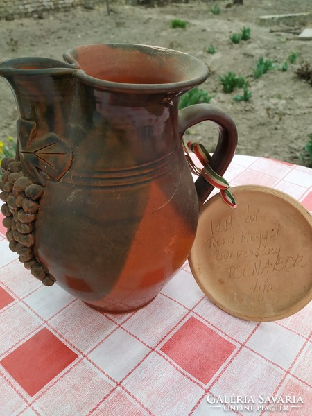 Ceramic jug with bunch of grapes for sale