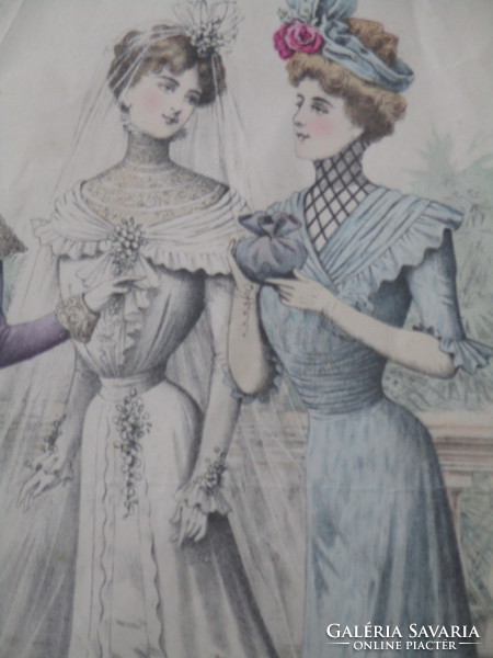 Parisian fashion magazine / probable lithograph / frame from the 1800s