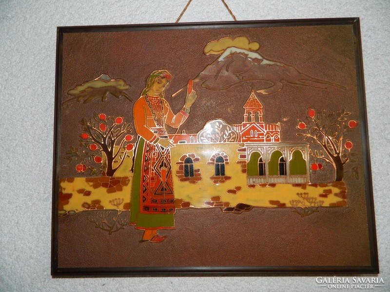 Örmény tűzzománc falikép