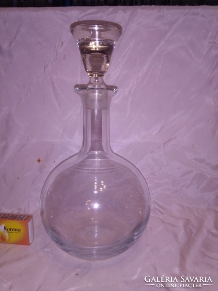 Round glass bottle, decanter - solid, thick - walled