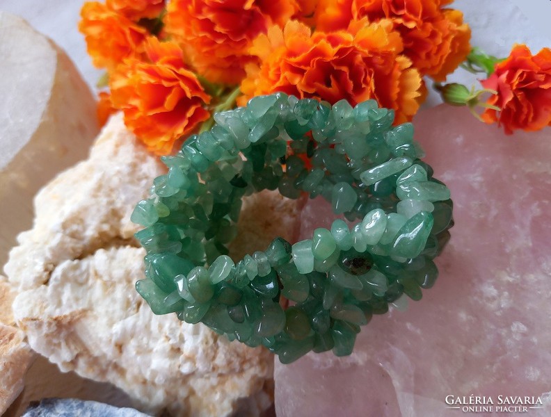 Real term. Aventurine bracelet chips made of mesh, quality piece