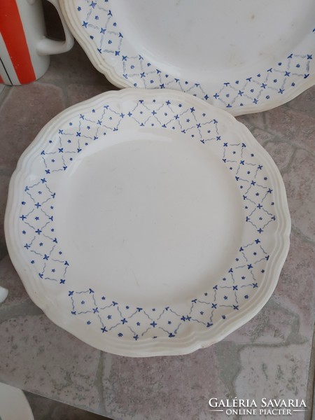 Retro granite blue pattern flat plate plates plate nostalgia village peasant decoration
