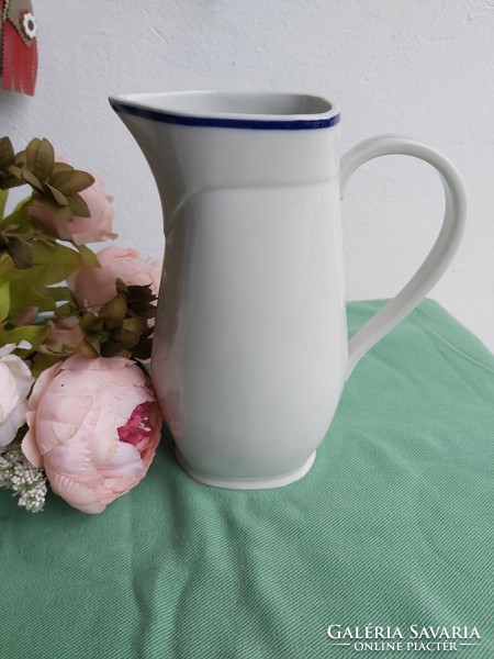 Beautiful zsolnay 23 cm high menstrual blue striped jug nostalgia piece
