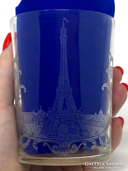 Handover of the Eiffel Tower - antique engraved commemorative glass from the 1889 Paris World's Fair - cz