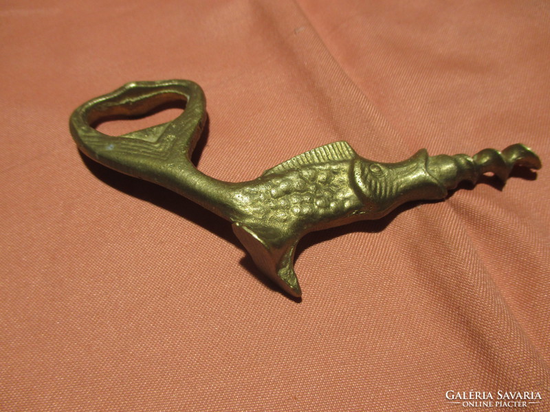 Fish-shaped copper bottle opener