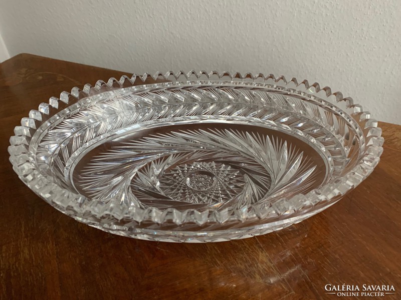 Oval crystal bowl 31 x 21 cm