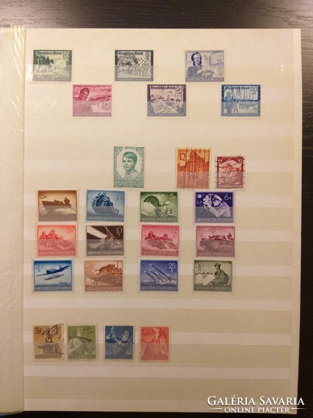 1916-1945 German and European stamp collection 30 pages, large blue stamp album (no .: 10.)