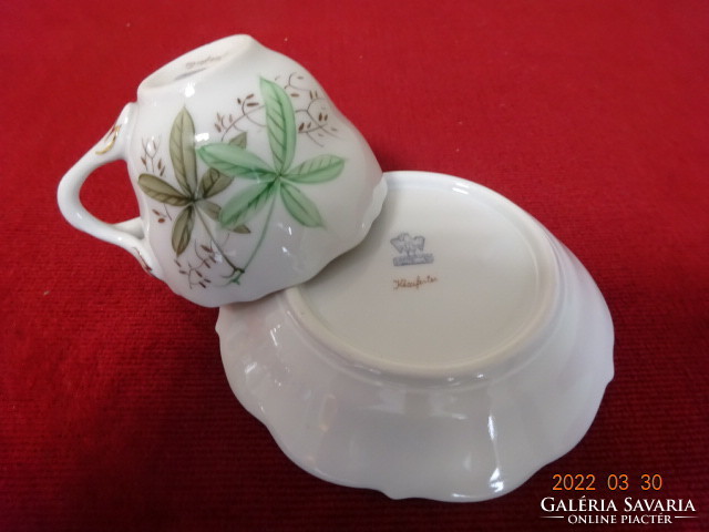Aquincum porcelain coffee cup + placemat, rare shape and pattern. He has! Jókai.
