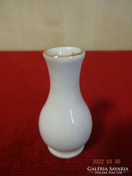 Hollóház porcelain mini vase, blue floral, height 5.3 cm. He has! Jókai.
