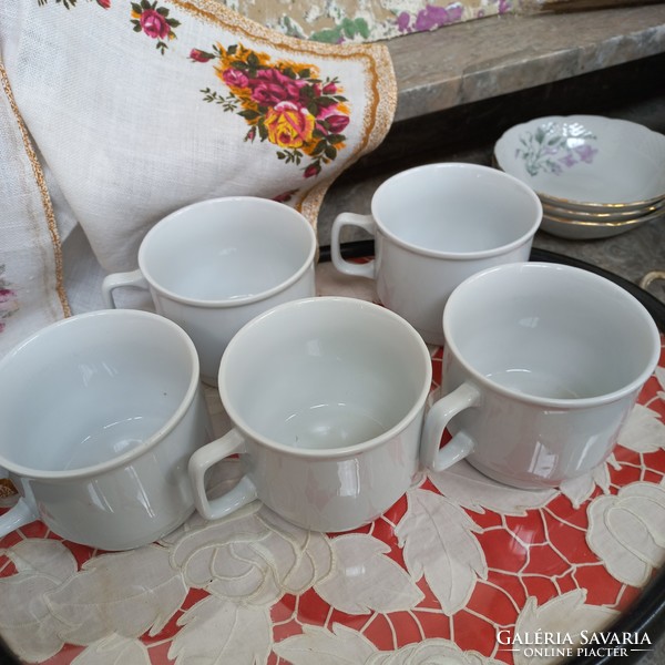 6 Zsolnay snow-white mugs