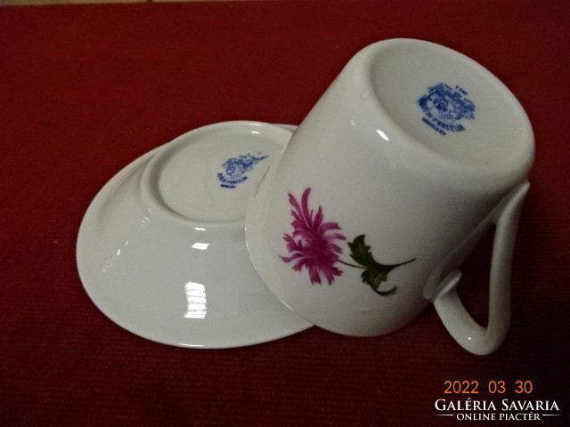 Lowland porcelain coffee set with cyclamen flower, 12 pieces. He has! Jókai.