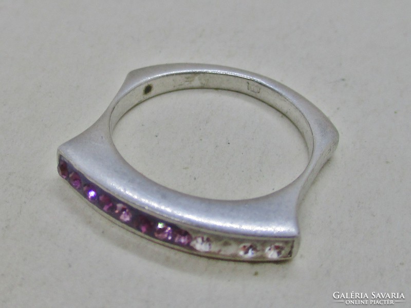 Amazing art deco silver ring with gradient stones