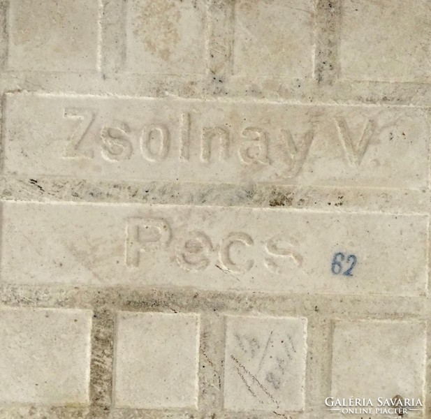 1I238 Antik Zsolnay Vilmos jelzett mázas falicsempe díszcsempe