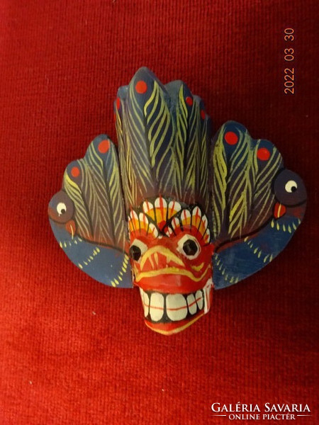 Wooden dragon head with hand painted wall decoration. He has! Jókai.