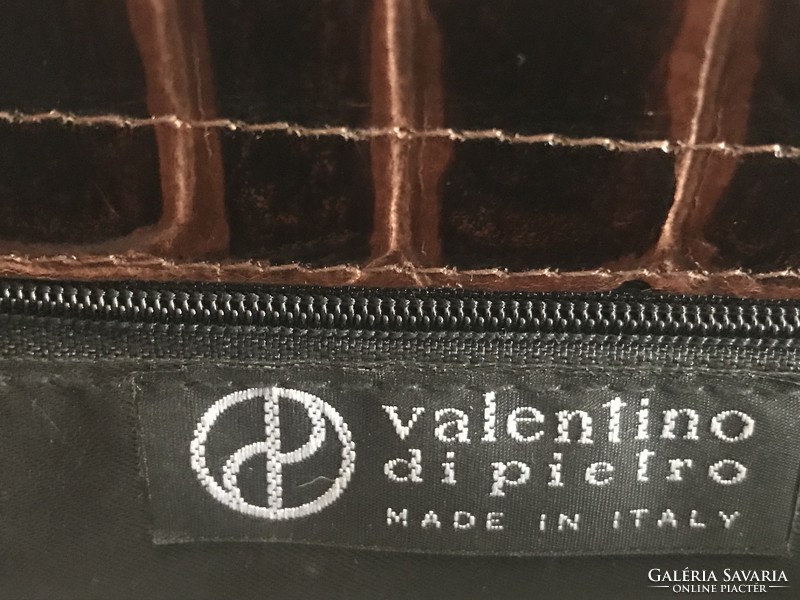 Mélybarna olasz bőr retikül, új, Valentino di Pietro márka