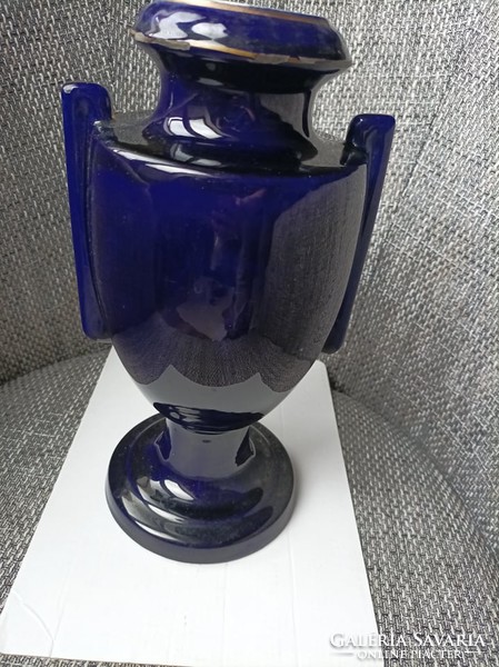 Altwien cobalt blue scene porcelain vase