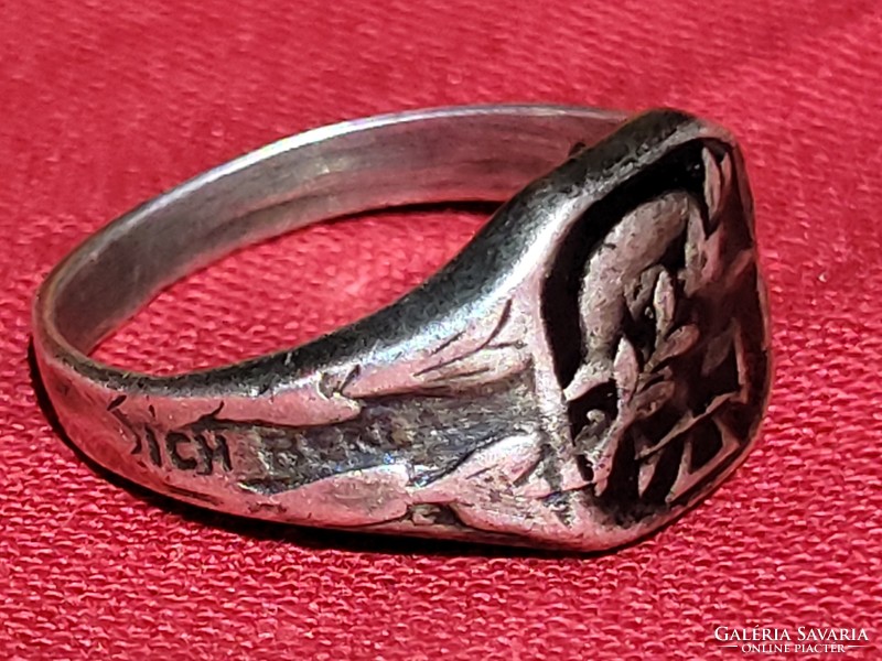 Antik ezüst német katona gyűrű