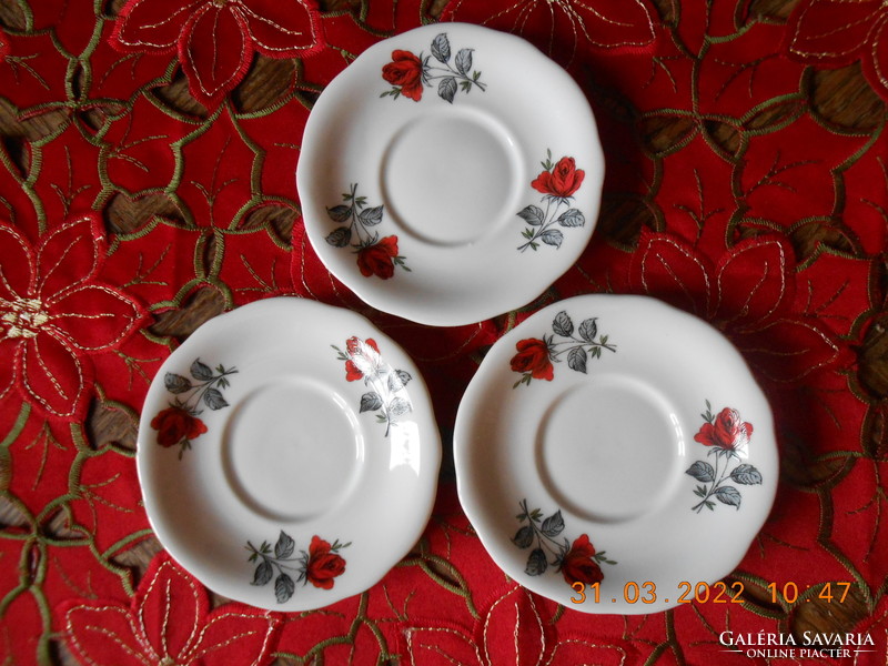 Small plate of Zsolnay rose pattern coffee