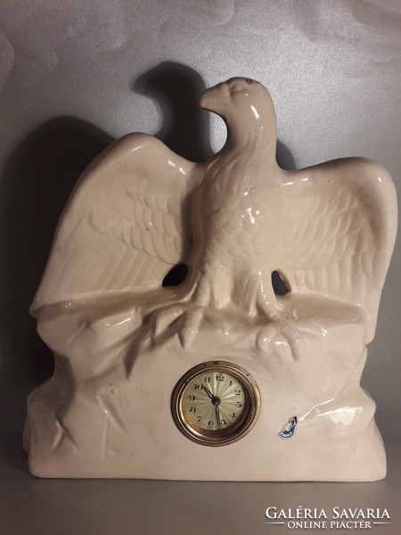 Antique ceramic eagle figurine clock large size