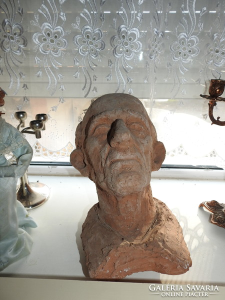Kerényi Jenő kisplasztika fej szobor 40 cm - kerámia