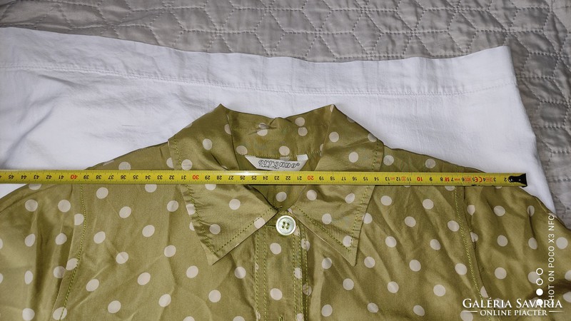 Vintage eredeti ERRENNO Milano Italy selyem nyári ruha 42 méret kiwi zöld a divat hazájából