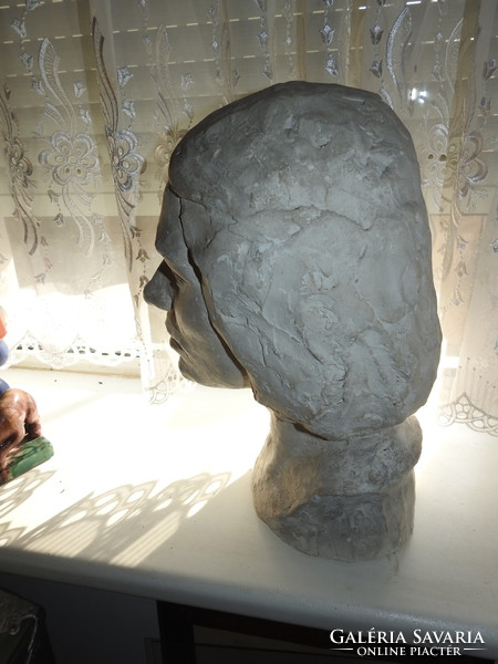 Jenő Kerényi small sculpture head sculpture 40 cm - plaster