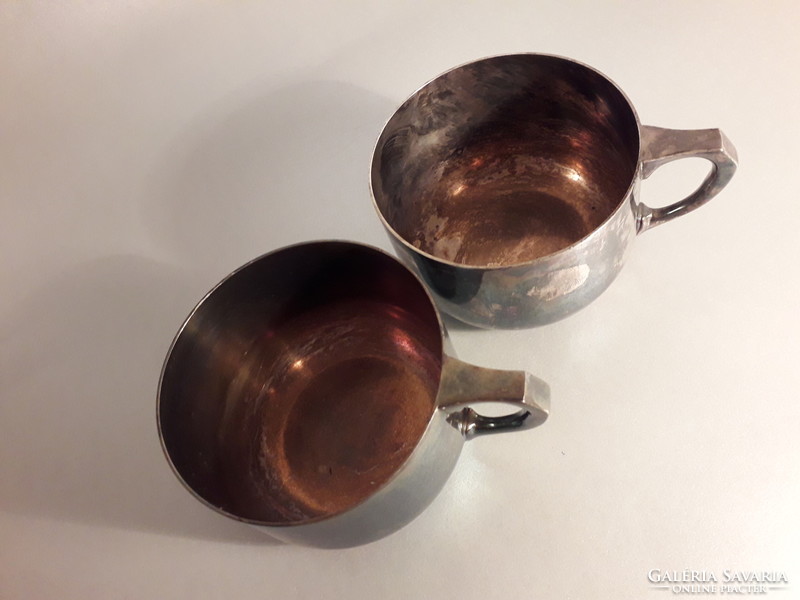 Marked metal Bohrmann cups and glasses in a pair from 1930