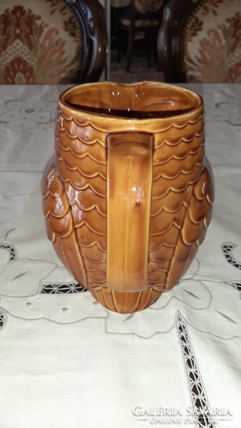 Ceramic owl with wine jug