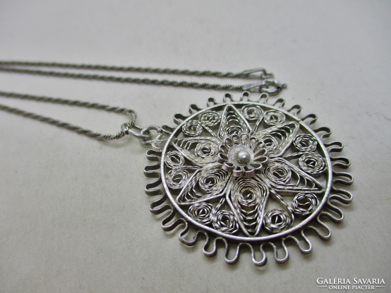 Beautiful antique handcrafted silver necklace