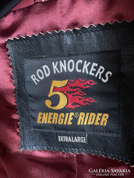 Retro genuine leather worn jacket