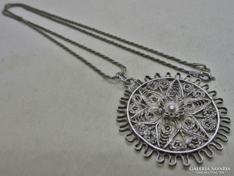 Beautiful antique handcrafted silver necklace