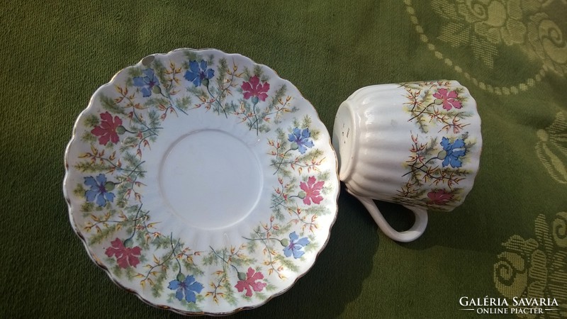 Sarreguemines-French faience-majolica tea-chocolate cup-plate