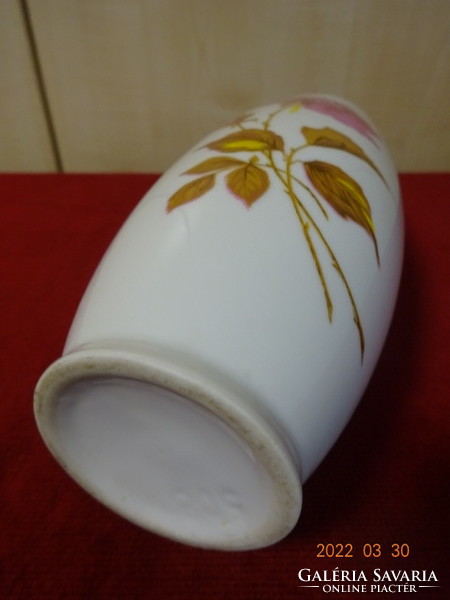 Hollóház porcelain vase with cyclamen flower, marking 508. Vanneki! Jókai.