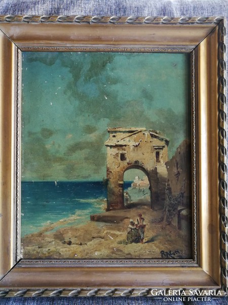 Robert Alott festmény (Graz, 1850-1910) Savona