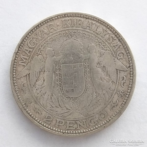 1929 Patroness of Hungary silver 2 pengő (no: 22/128.)