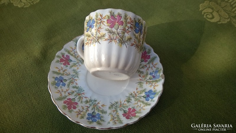 Sarreguemines-French faience-majolica tea-chocolate cup-plate