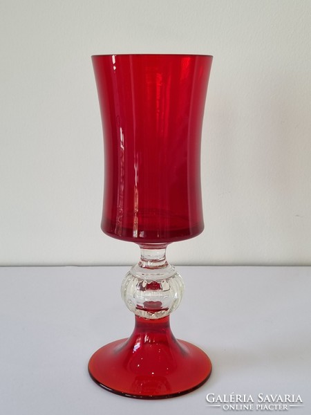 Vintage Swedish design glass cup / vase - 19 cm