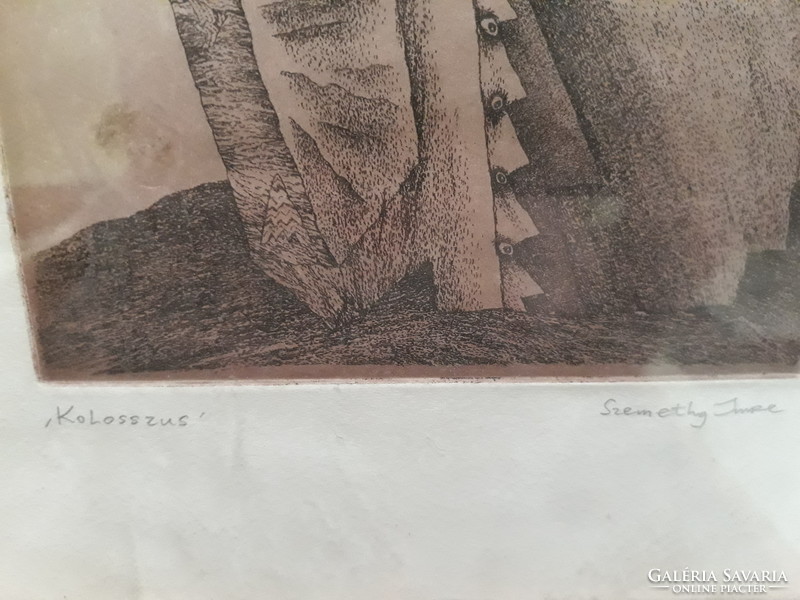 Imre Szemethy: Colossus - original marked etching