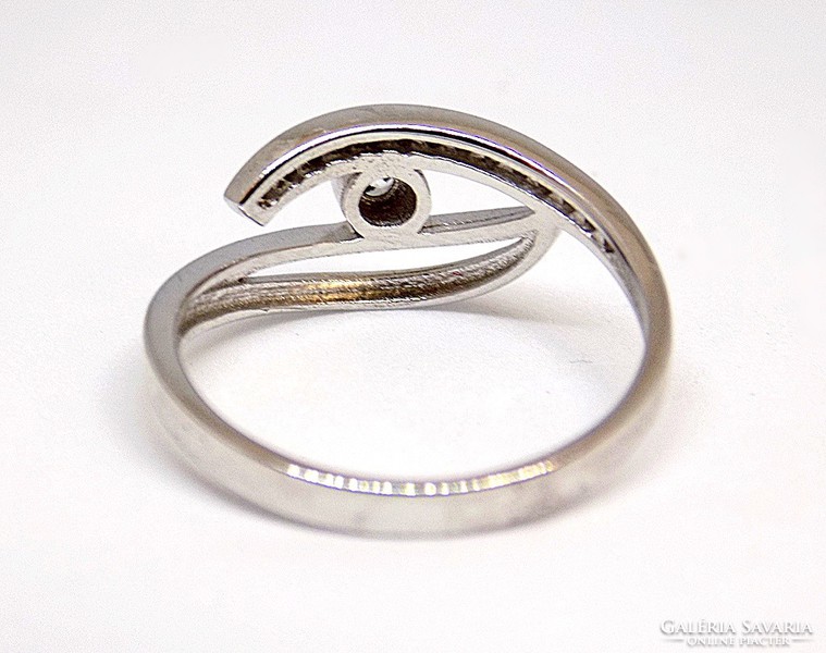 Fehér arany köves gyűrű (ZAL-Au105865)