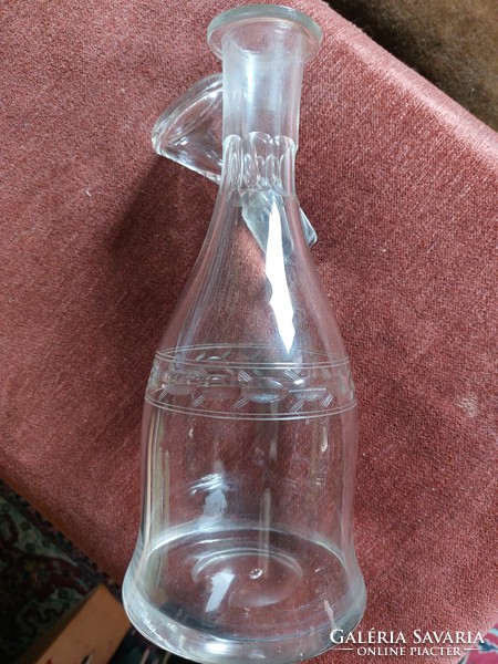 Szecessziós metszett palack üvegdugóval