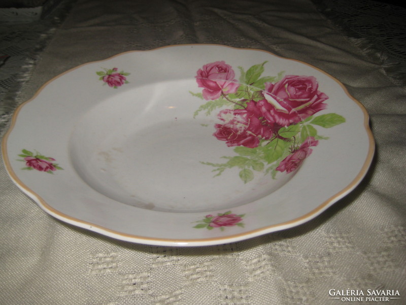 Zsolnay rosy, deep plate, shield