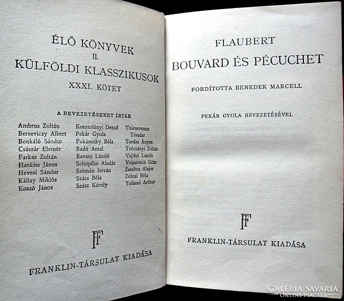 Flaubert: Bouvard és Pécuchet / Franklin, [1930] /