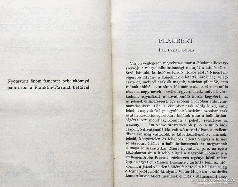 Flaubert: Bouvard és Pécuchet / Franklin, [1930] /