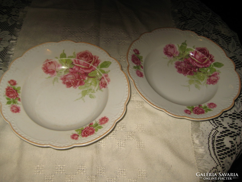 Zsolnay pearly pink, deep plate, with shield, with a little wear